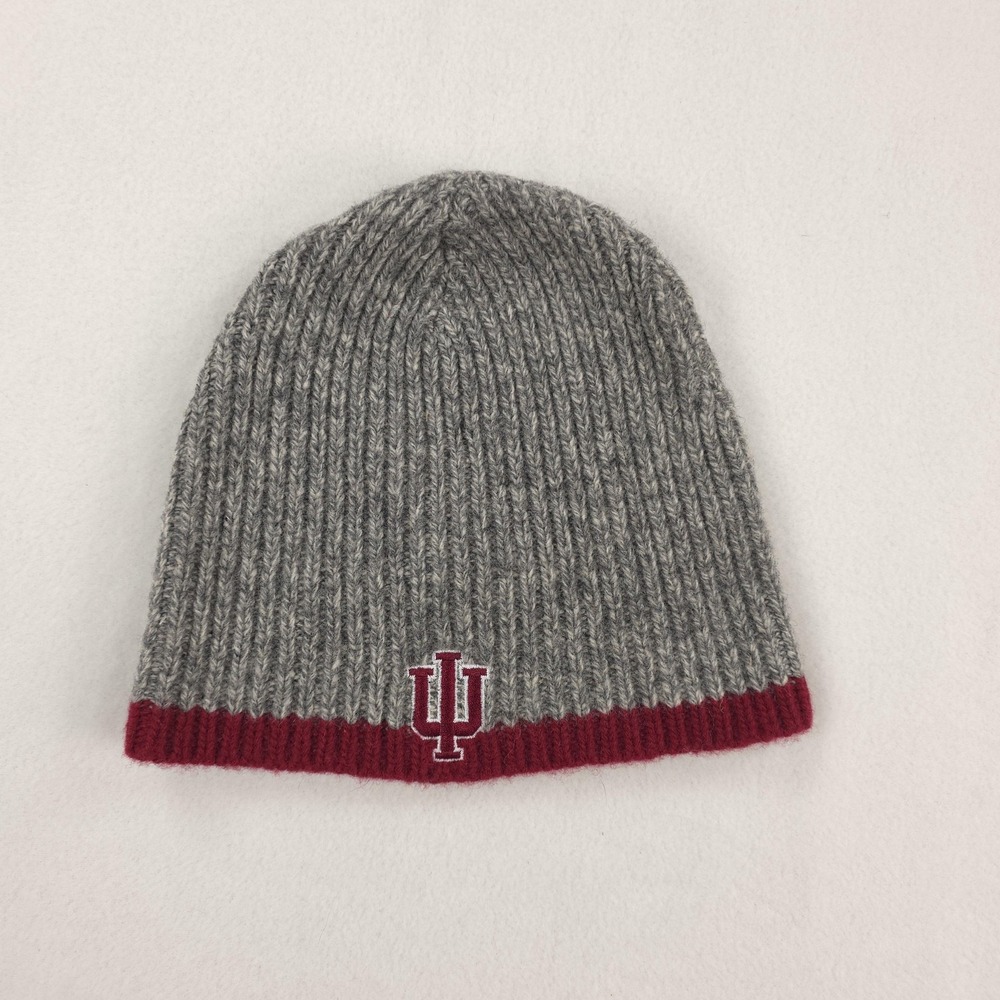 Indiana Hoosiers Hat Beanie Mens One Size Gray NCAA Basketball Knit Warm Winter